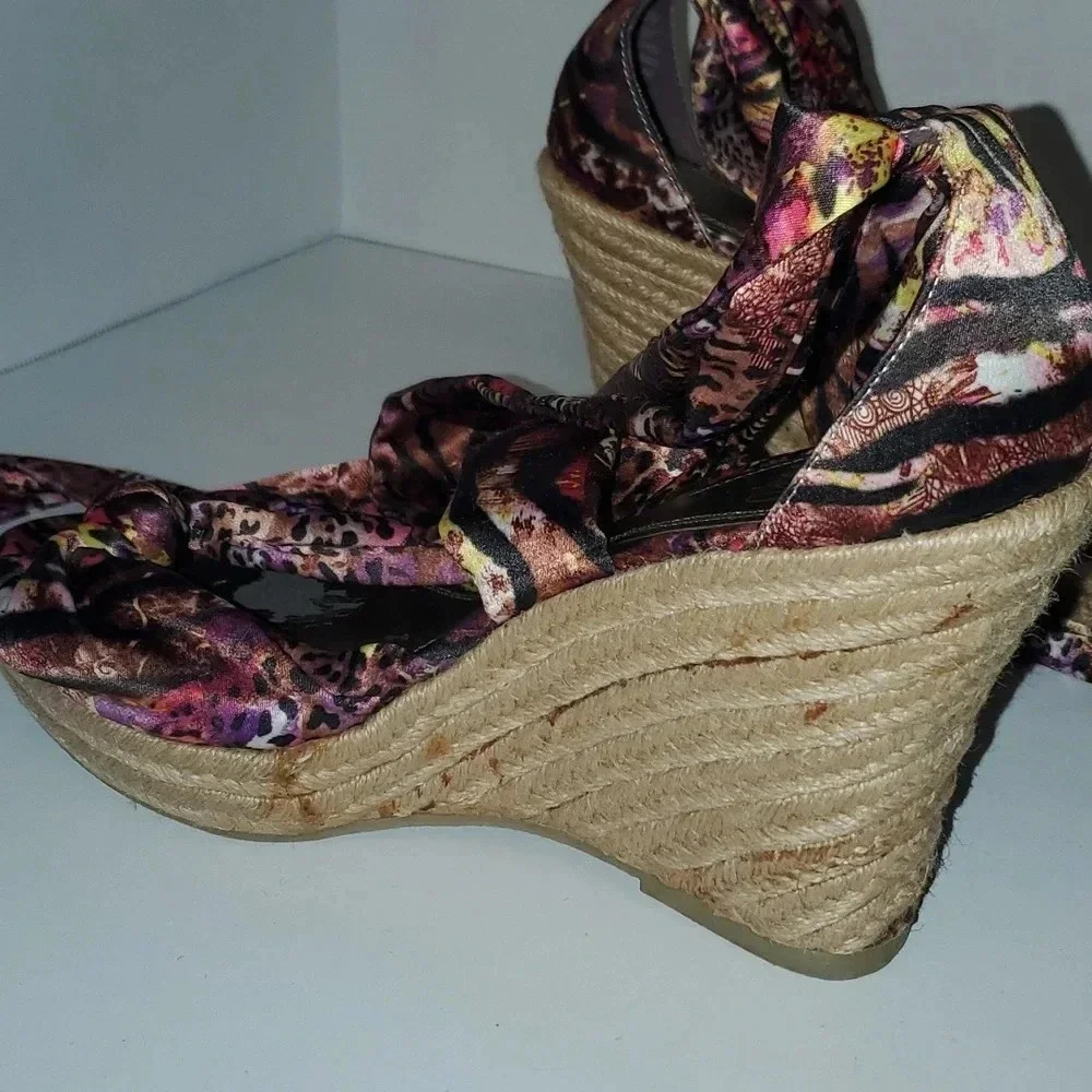 Impo Tipsy Wedge Strap Up Espadrilles Size 10M